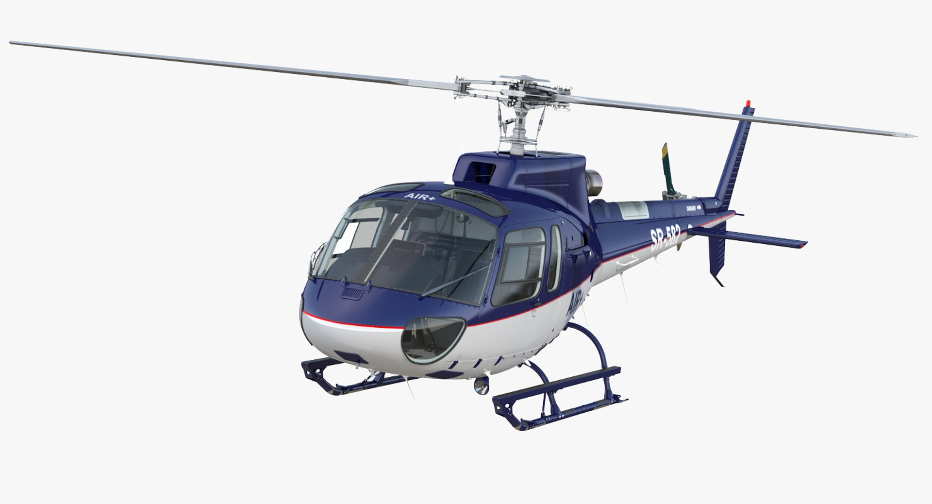 Light Utility Helicopter Eurocopter AS 350 3D model preview