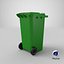 green wheelie bin 3D model