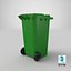 green wheelie bin 3D model