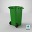 green wheelie bin 3D model