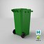 green wheelie bin 3D model