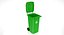 green wheelie bin 3D model