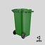 green wheelie bin 3D model