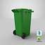 green wheelie bin 3D model