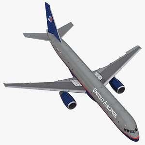 3d model of boeing 757-200f united airlines