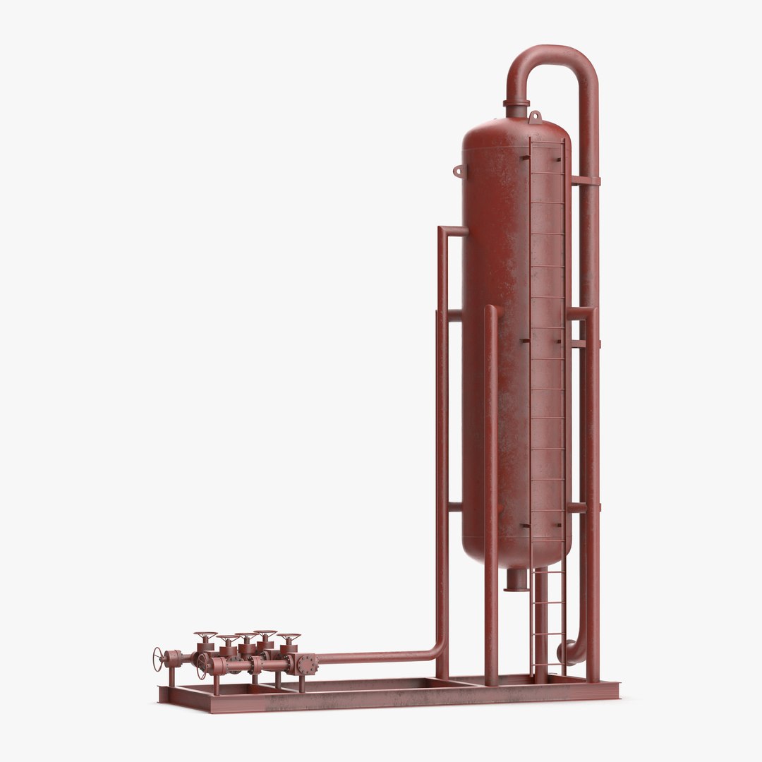 Vertical Oil and Gas Separator 3D model preview