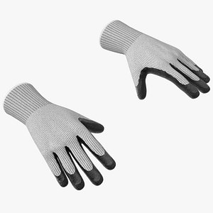 Safety Work Gloves Rigged 3D
