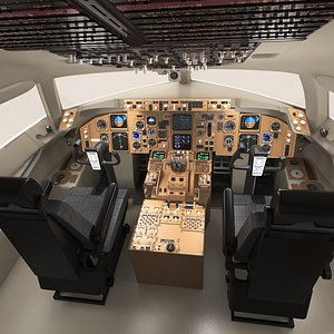 Commercial Airliner Boeing 757 Cockpit