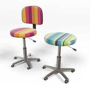 chairs stools 3d 3ds