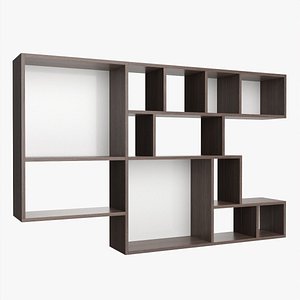 3D Wooden hanging shelf 01