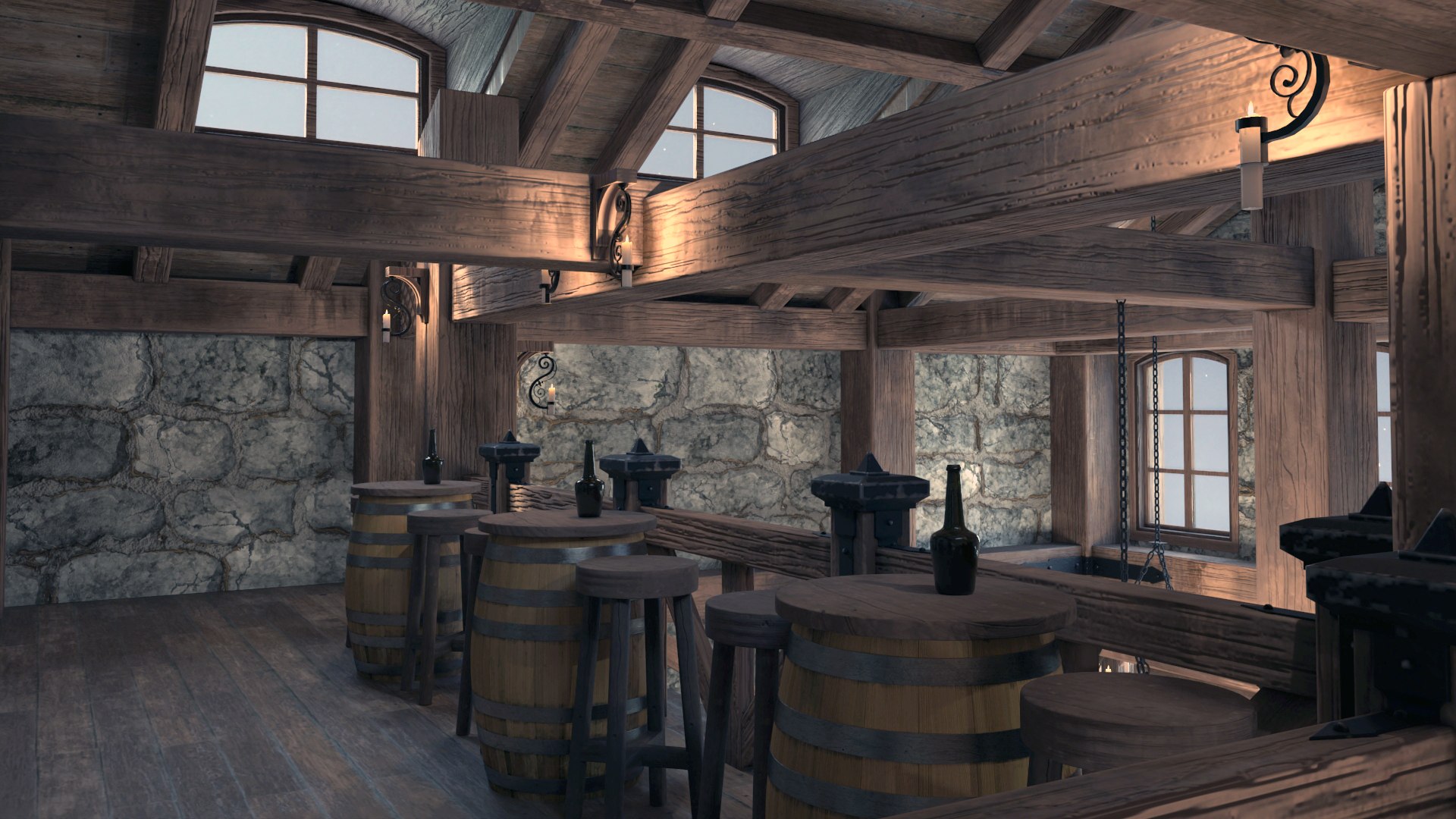 3D Medieval Tavern Interior - TurboSquid 2413117