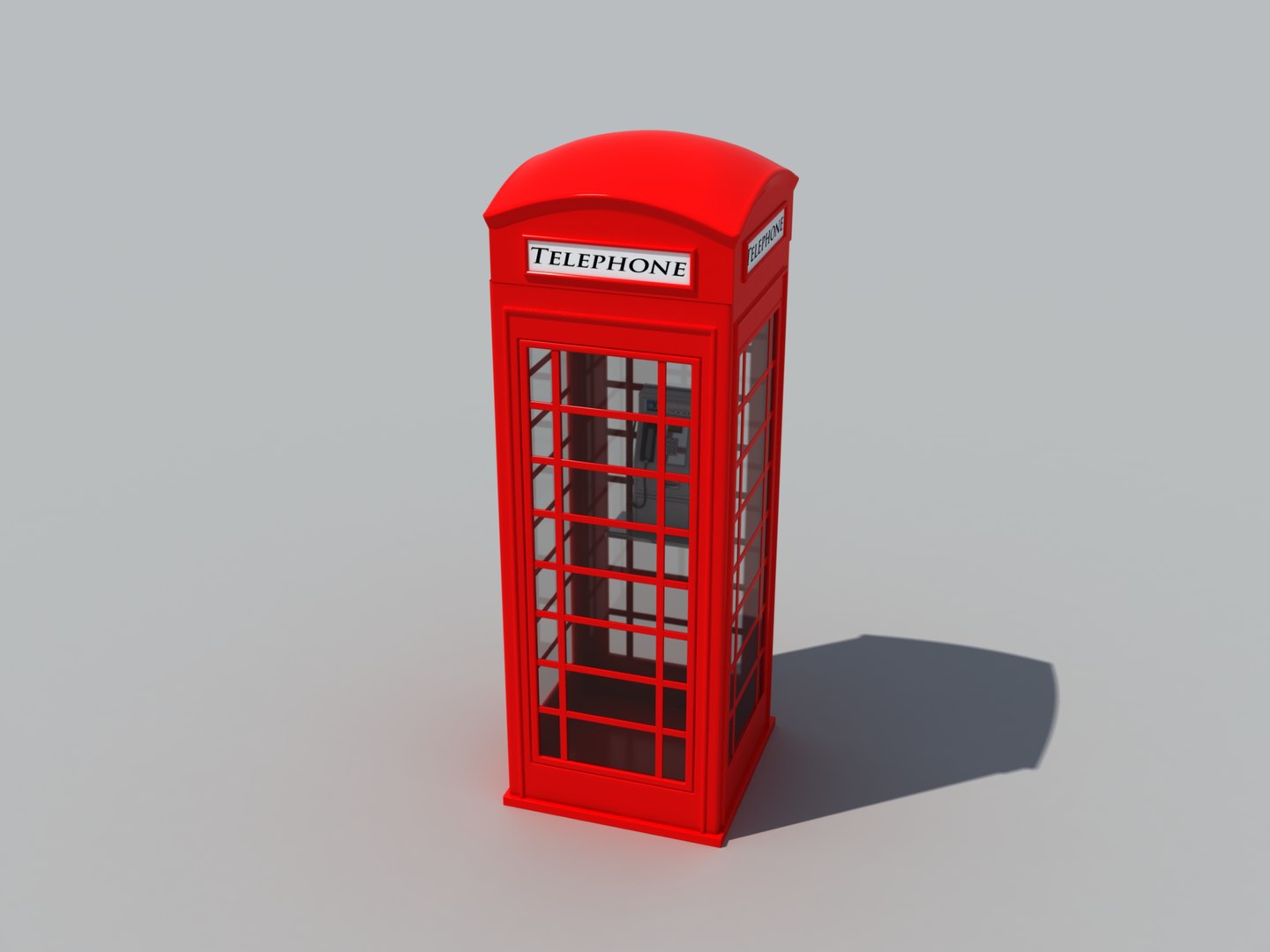 British Public Phone Cabin 3d Model