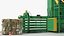 Horizontal Hydraulic Baler Machine Green 3D model