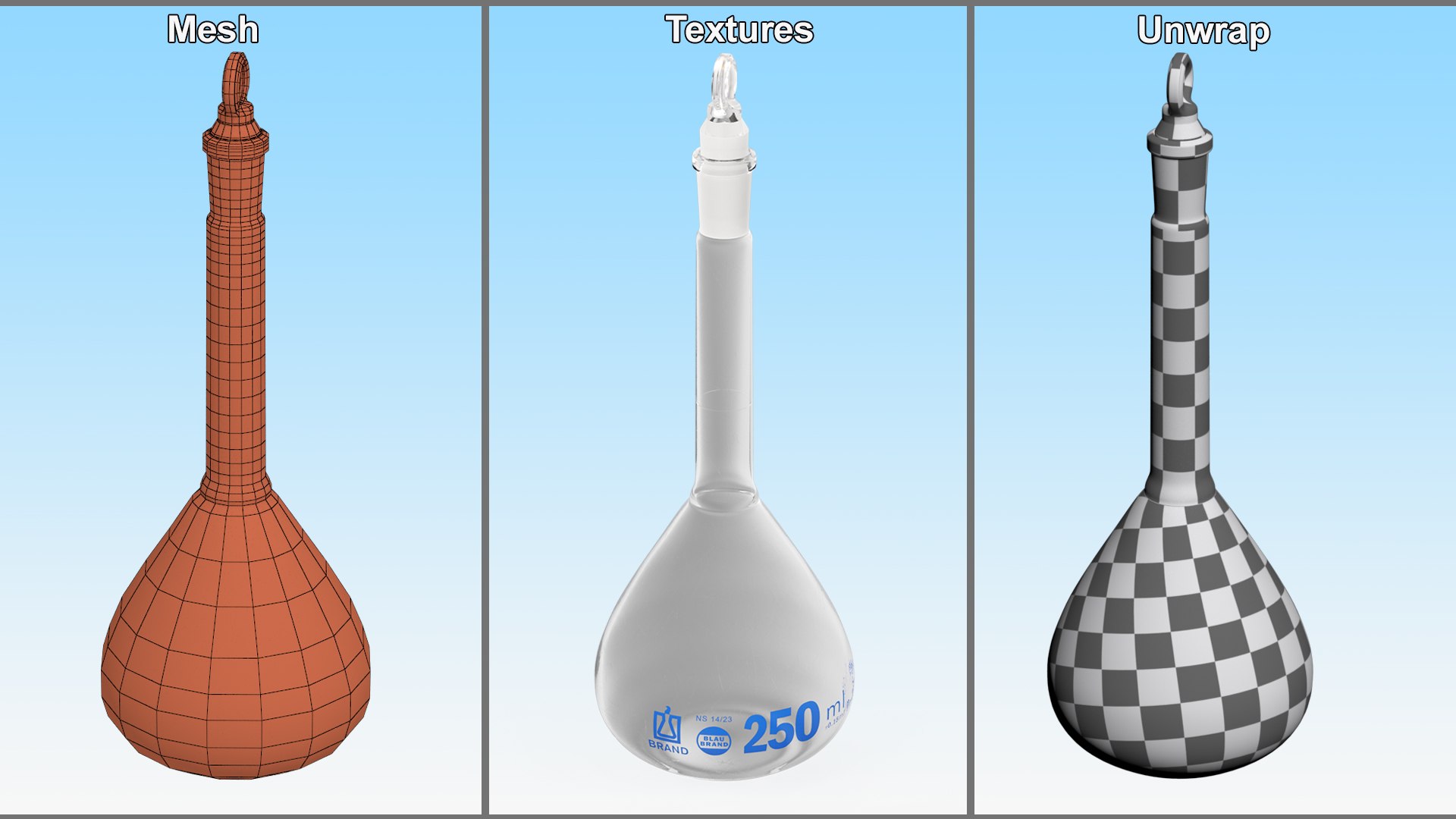 3D Lab Volumetric Flask 250ml Empty Model - TurboSquid 2063016