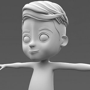 Stylized Cartoon Boy lowpoly Base Mesh