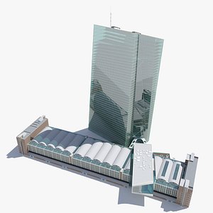 3D european central bank building model