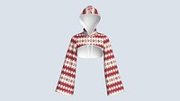Girls Argyle Printed Shrug Hoodie