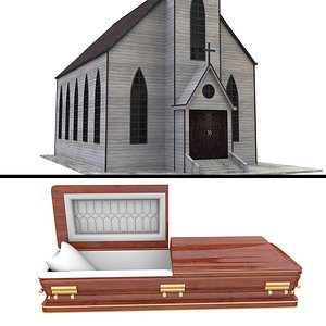 cemetery casket coffin model