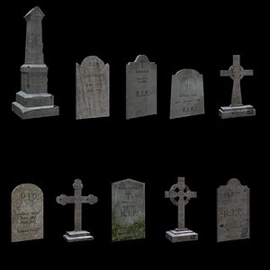 3d tombstones model