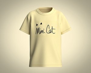 3D Kids T-Shirt Mini Cat model