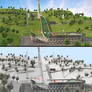 Ski Jump Ramp - Summer and Winter 3D