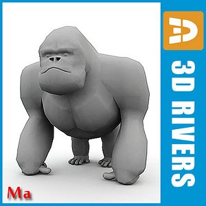 polygonal gorilla 3d model