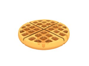 waffle cartoon 3D model