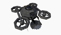 SciFi Military Drone I09 Black Camo - War Vehicle Fantasy