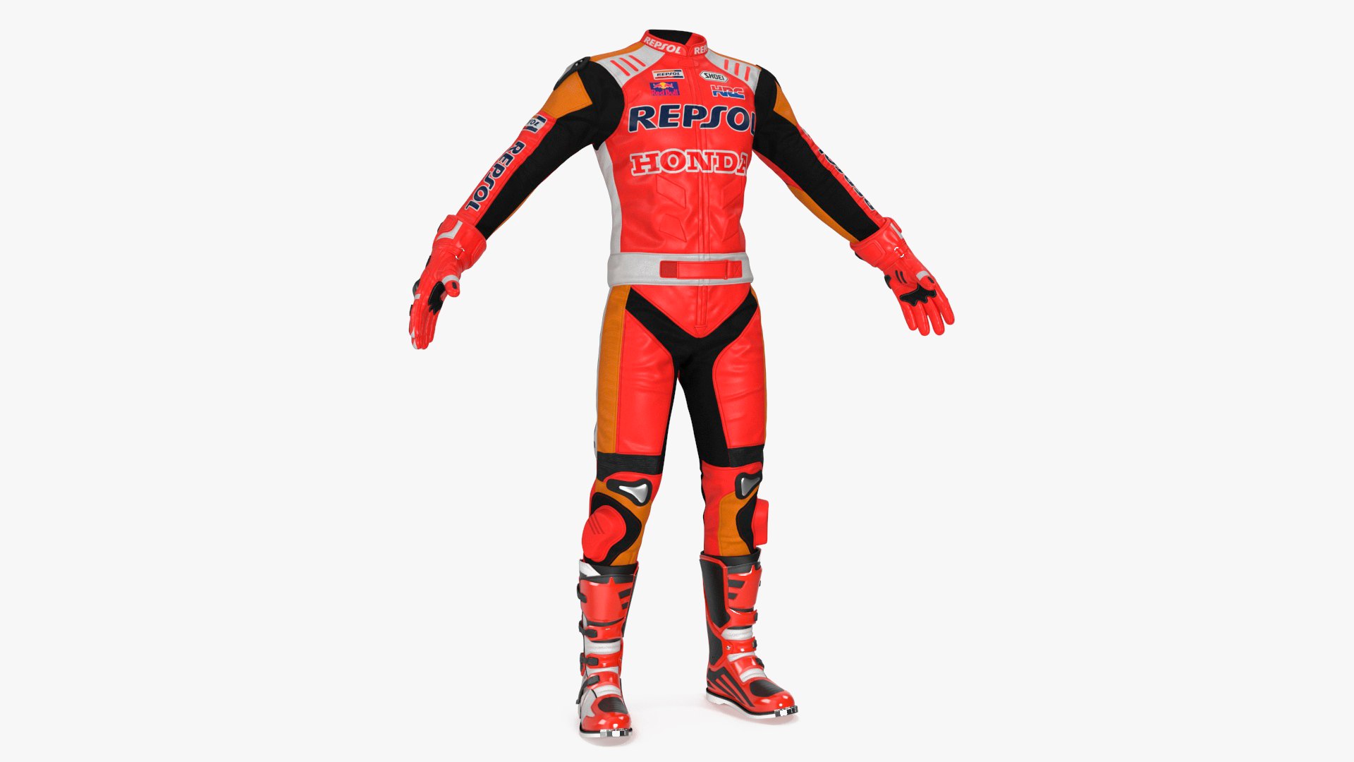 Honda Racing Suit Red 3D model preview