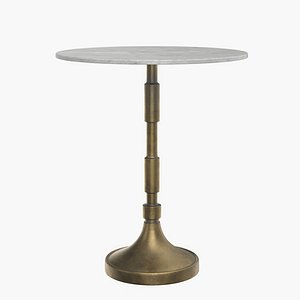 Aluminum Pedestal Top Marble Side Table