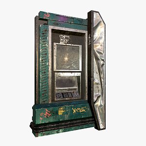 CyberPunk ATM PBR Game Ready Low-poly 3D model