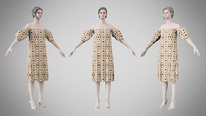 Dress 15 Abstract Tribal Stripe 3D