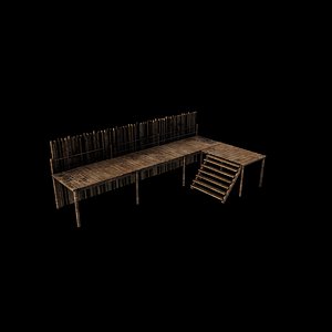 Wooden Scaffolding 3D model 3D