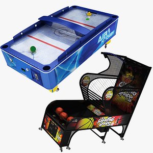 arcade air hockey basketball 3D model