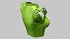 Green Ruffled Cap Shoulders Crop Female Top