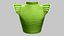 Green Ruffled Cap Shoulders Crop Female Top