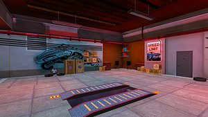 Garage with Interior Environment 3D model