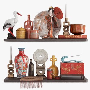 3D Decorative Asian-style set model