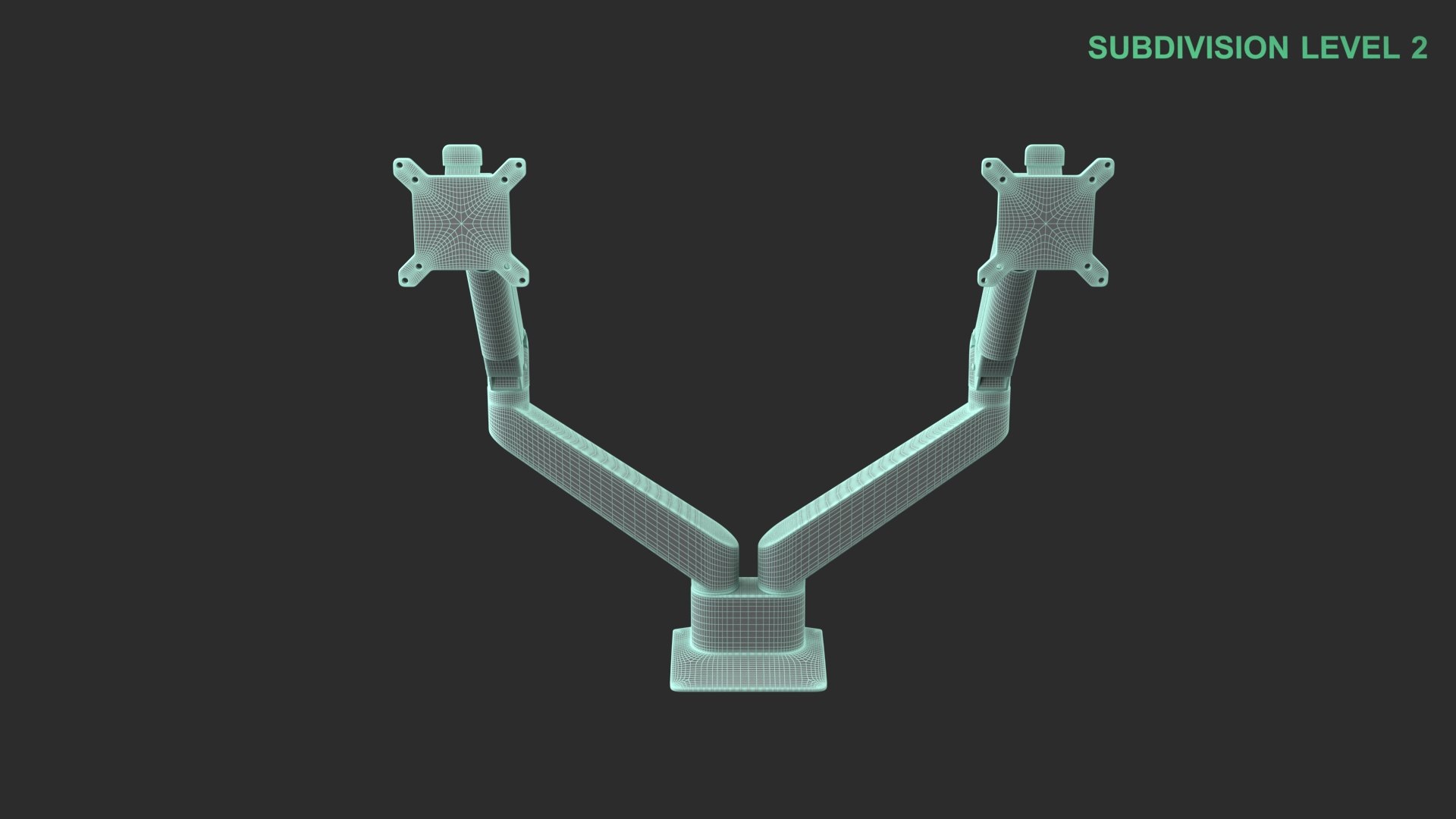 3D Dual Monitor Arm https://p.turbosquid.com/ts-thumb/Rd/zy37nA/1z/wireframe_0002/jpg/1744091564/1920x1080/fit_q87/631282795399b51a5a17449fb7030b95a163052b/wireframe_0002.jpg