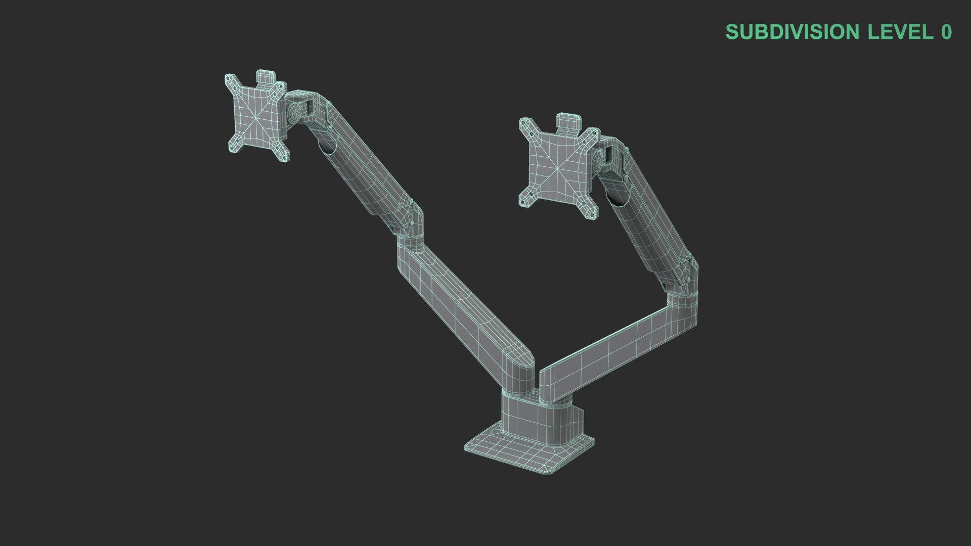 3D Dual Monitor Arm https://p.turbosquid.com/ts-thumb/Rd/zy37nA/Ku/wireframe_0007/jpg/1744091566/1920x1080/fit_q87/8f6bb005b384a3dcafb6508cbcbb8885db8b4502/wireframe_0007.jpg