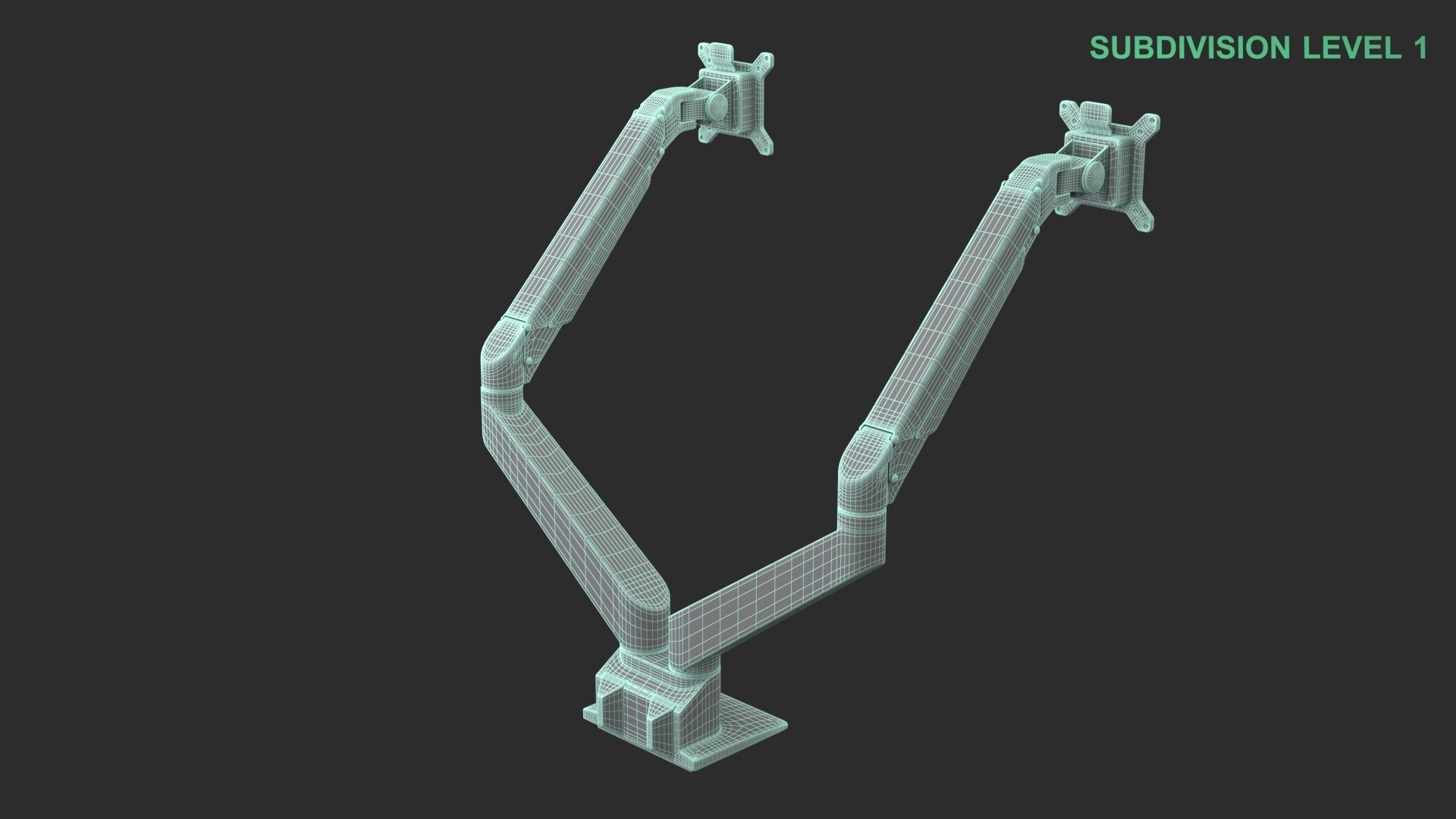 3D Dual Monitor Arm https://p.turbosquid.com/ts-thumb/Rd/zy37nA/no/wireframe_0006/jpg/1744091566/1920x1080/fit_q87/d2f5255d0843e8f9d43d0b6ab5c6cbfea370e70d/wireframe_0006.jpg