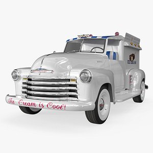 Vintage Chevrolet 3100 Ice Cream Truck 1949 White 3D model
