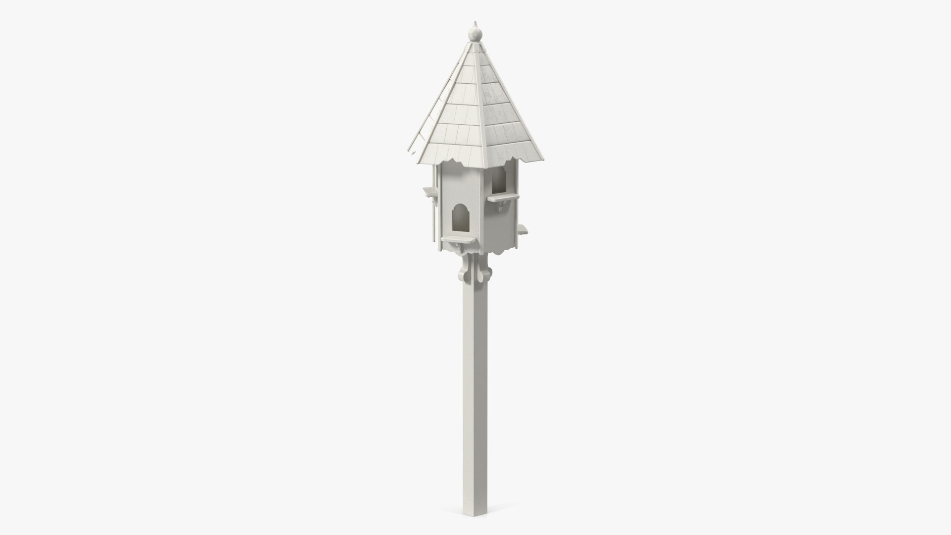 Six Nest Dovecote Painted White 3D model preview