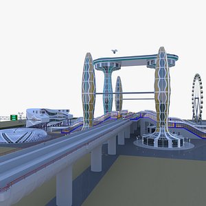 Future city with monorail III