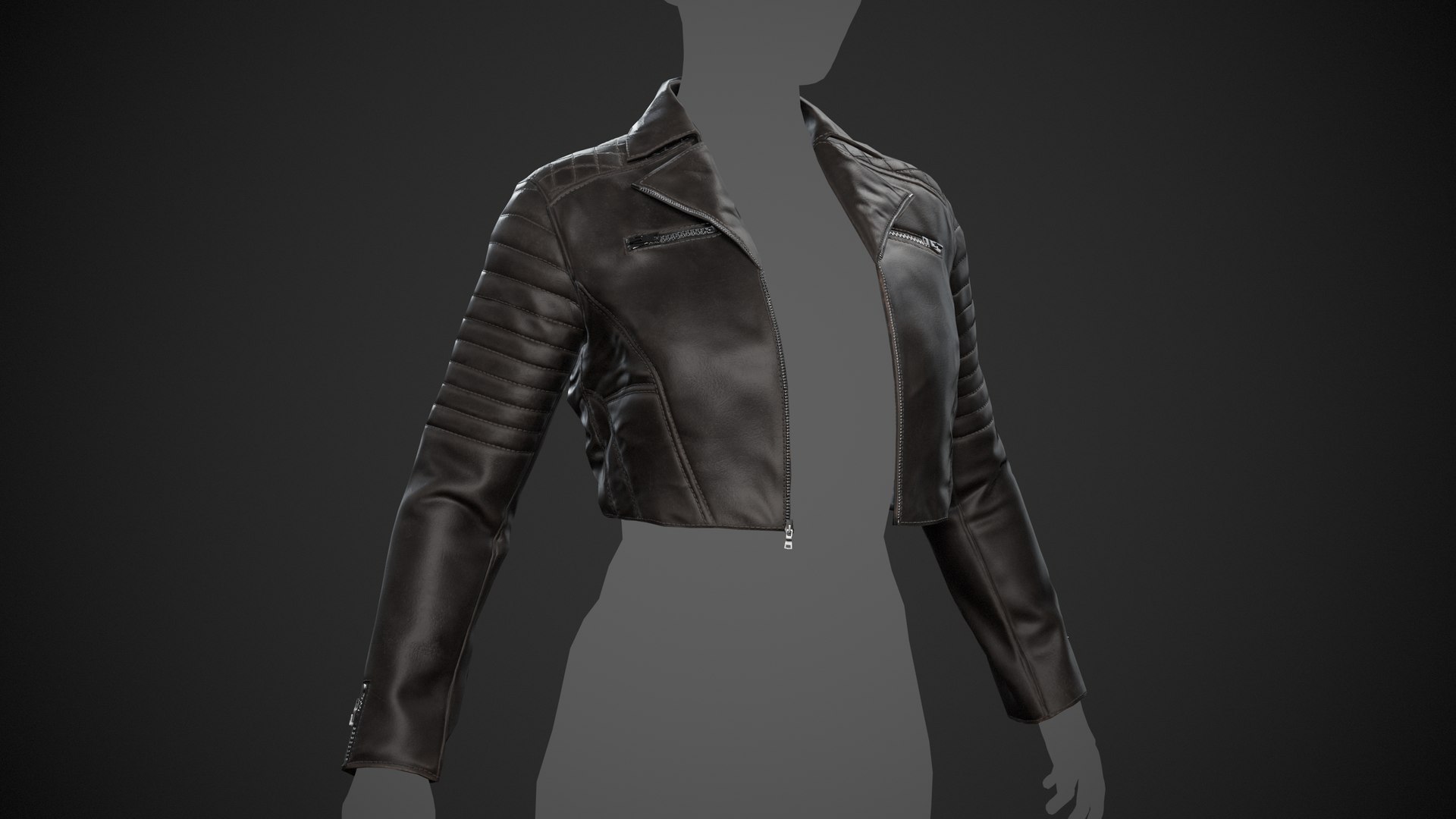 3D Black Biker Jacket - TurboSquid 2179640