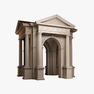 Arched portico in Doric Denticulated column order gazebo model
