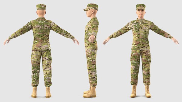 3D female soldier camouflage neutral model - TurboSquid 1700599