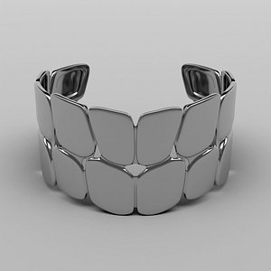silver bracelet 3D