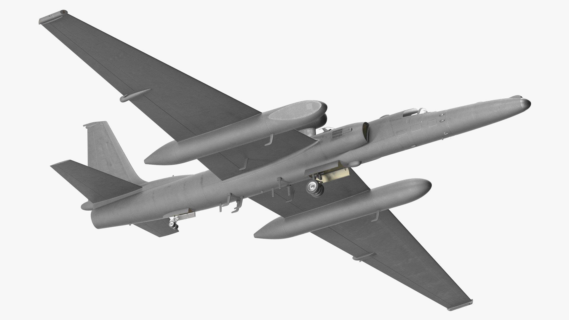 Reconnaissance Aircraft Grey Rigged 3D model preview
