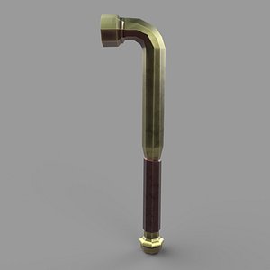 stylized metal pipe weapon 3D model